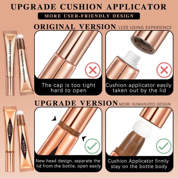 Blush Beauty Wand Natural Matte Finish Cream Rouge Silky Waterproof Cheek Tint - Picture 5 of 7